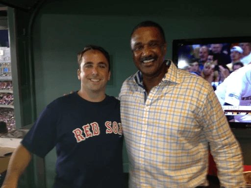 Peter with a guest at Fenway Park
