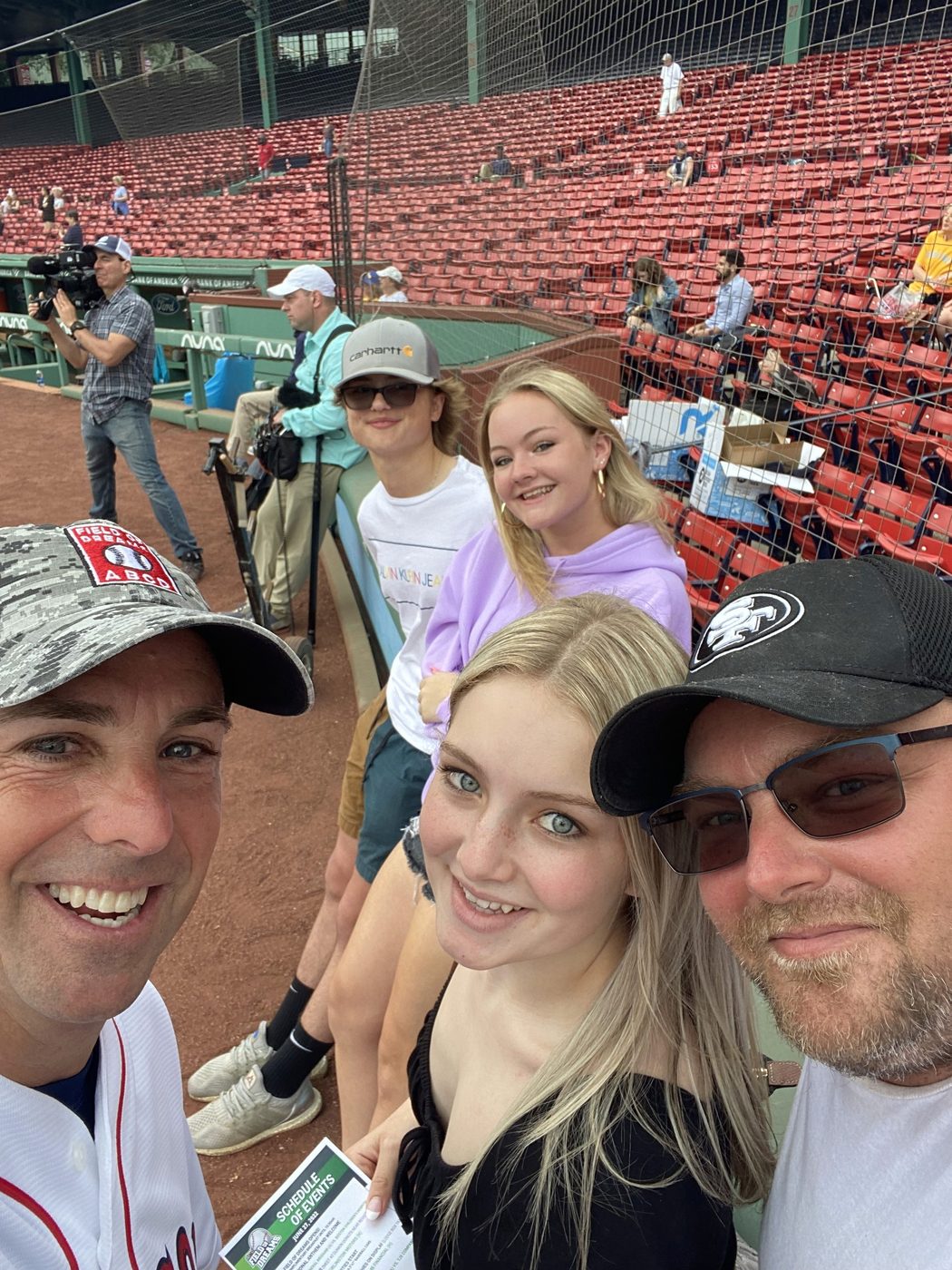 A selfie in the Fenway Park stands