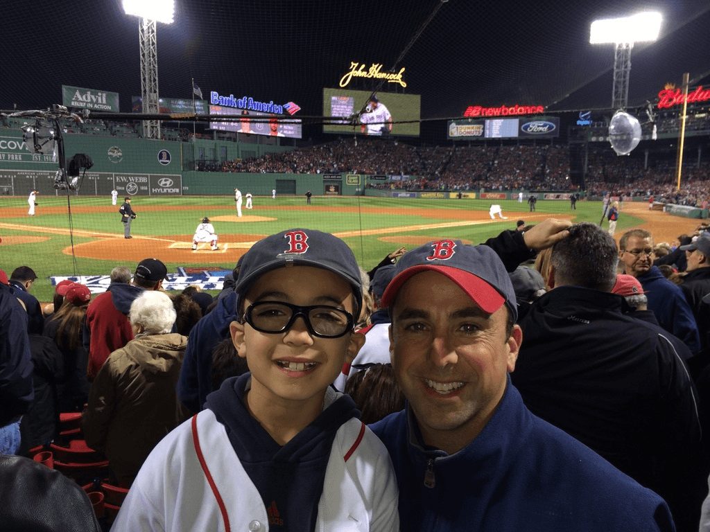 Peter at a night game at Fenway Park